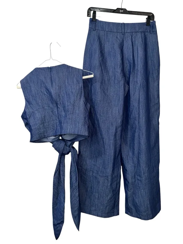 Commense Cross-Tie Crop Top & Wide-Leg Pants Set – Size Small (US 4) NWT - Image 5