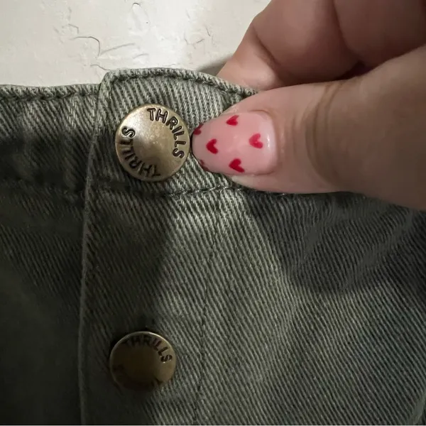 Thrills Catherine Olive Green Denim Button‎ Down Overall Dress - Image 6