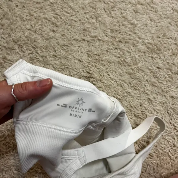 Aerie Offline By White Ribbed Sport Bra Size Medium - Image 3