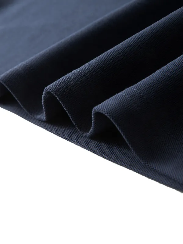 Men's Navy Polo with White Contrast Collar - Image 6