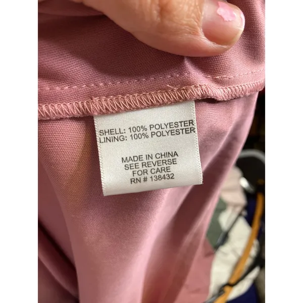 ModCloth Maxi Dress Womens Medium Pink Excellent‎ Pleated Chiffon V-Neck Formal - Image 7