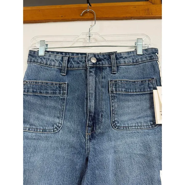 Free Assembly Women's and Women's Plus Wide Leg Jeans with Patch Pockets Size 8 - Image 6