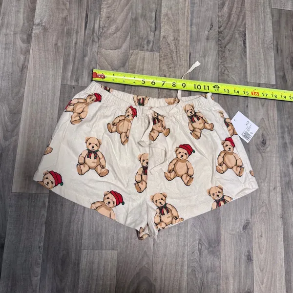 Forever 21 Teddy Bear Christmas 100% cotton pj lounge shorts - Image 2
