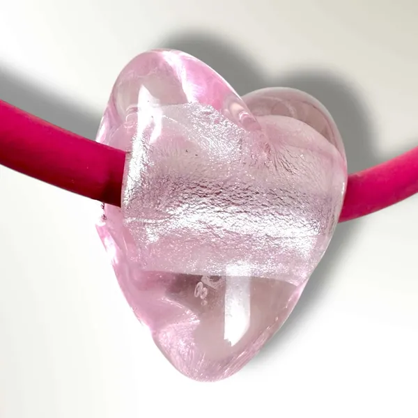 Free People Under the Sea Collar Pink NWT Choker Glass Heart Pendant Bohemian - Image 6