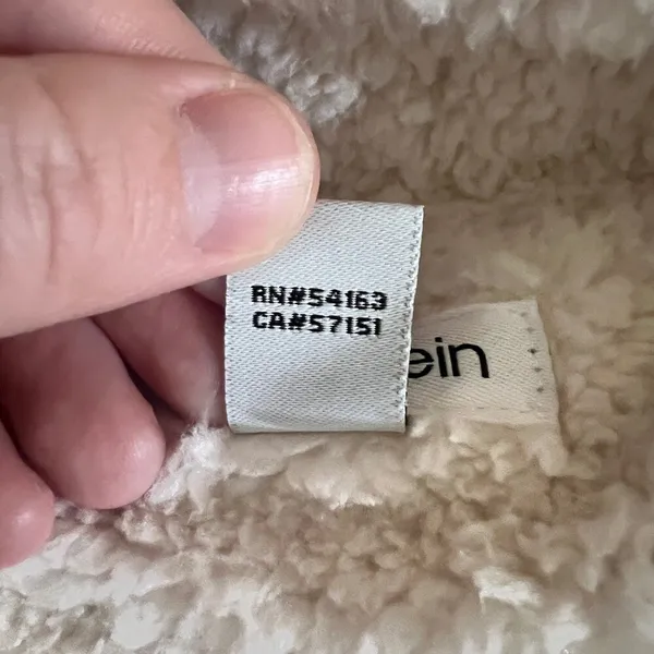 Calvin Klein Women's Sherpa Fleece Vest Cream Full Zip Mock Neck Large Teddy‎ - Image 8