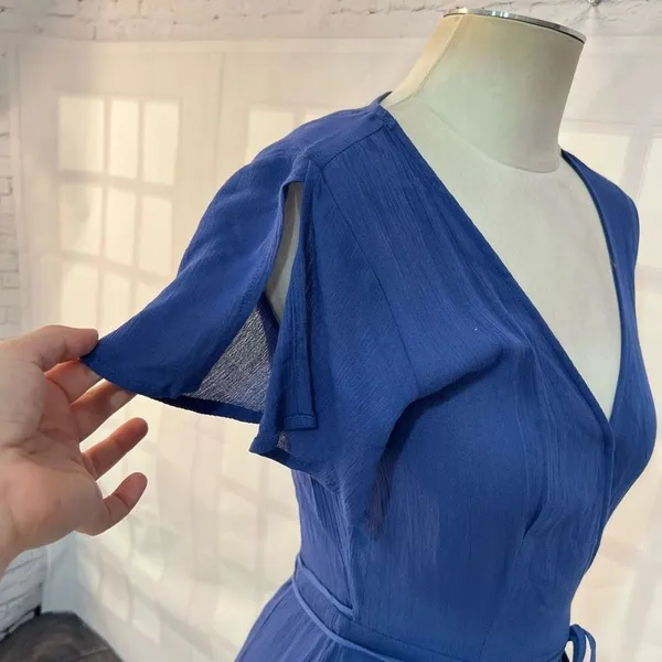 Lulu’s Heart of Marigold Blue Wrap true Maxi Dress size xs - Image 6