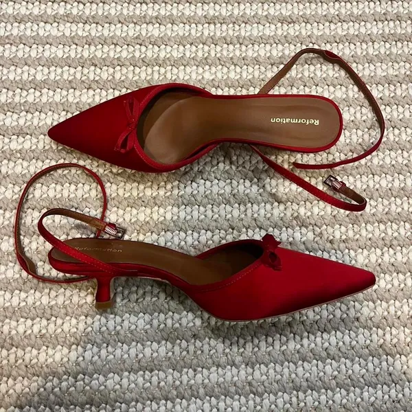 Reformation Wade 50MM Satin Kitten Heels - Image 5