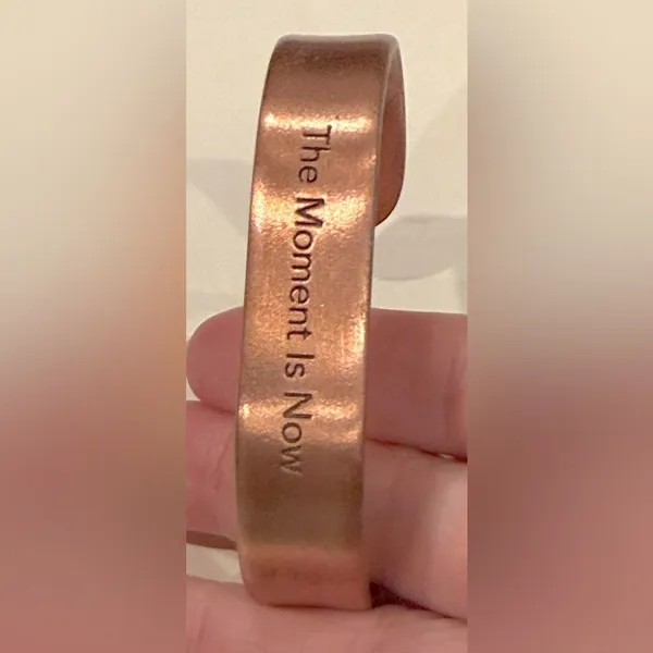 COPPER "The moment is now” HEALING MAGNETIC THERAPY BANGLE /CUFF - Image 4