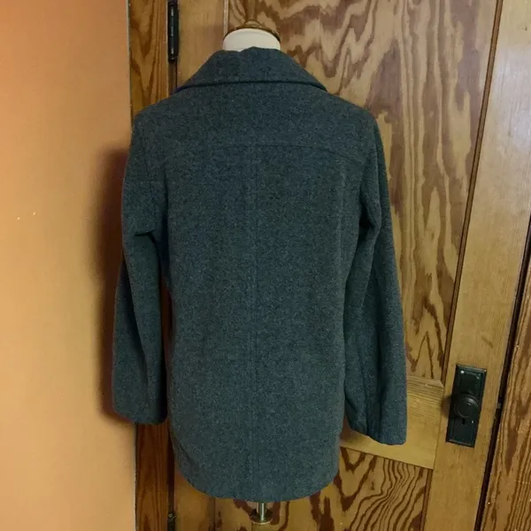 Vtg Y2K American Eagle Peacoat Gray Wool Blend Double Breasted Jacket M - Image 16