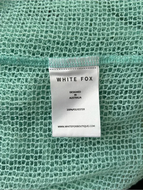 White Fox Boutique Mint Green Sheer Knit Slip - Image 6