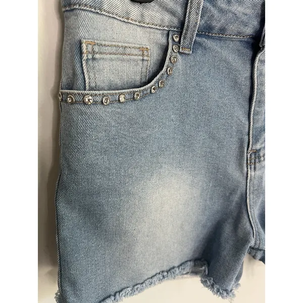 GOGO‎ jeans USA 9/29 GOGO-850-R Shorts Light Wash Bedazzled Cut Off Distressed - Image 4