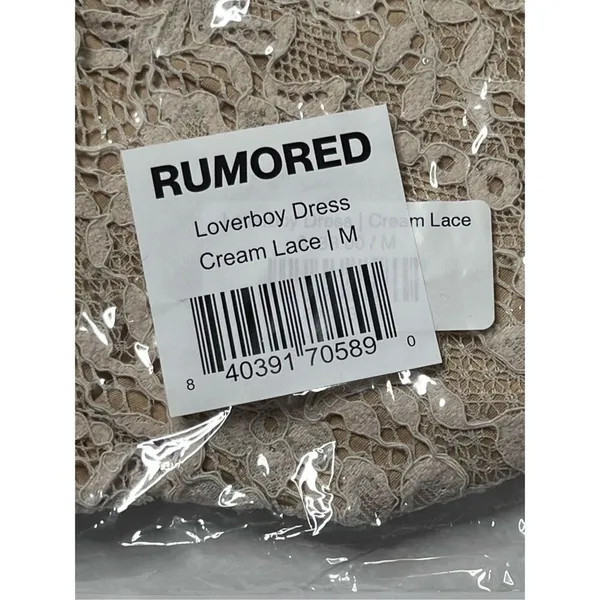 Rumored Loverboy Mini Dress Cream Lace‎ MEDIUM Lacy Feminine Open Back Croquette - Image 10