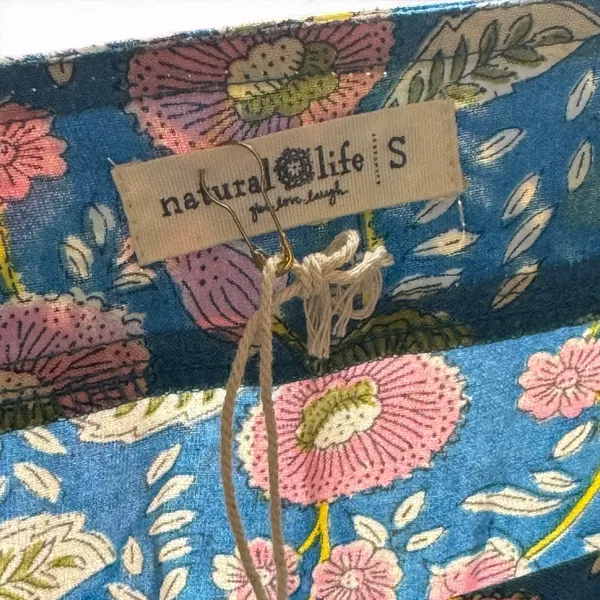 Natural Life Berkley Maxi Dress Blue Pink Green Cream Floral Small - Image 5