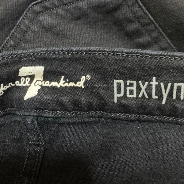 7 For All Mankind Paxtyn Black Distressed High Waist Bootcut Denim Jeans Size 30 - Image 4