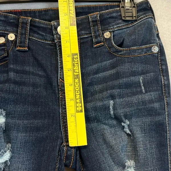 TRUE RELIGION Women’s Jeans Size 27 Blue Halle‎ Mid Rise Capri Distressed Skinny - Image 10