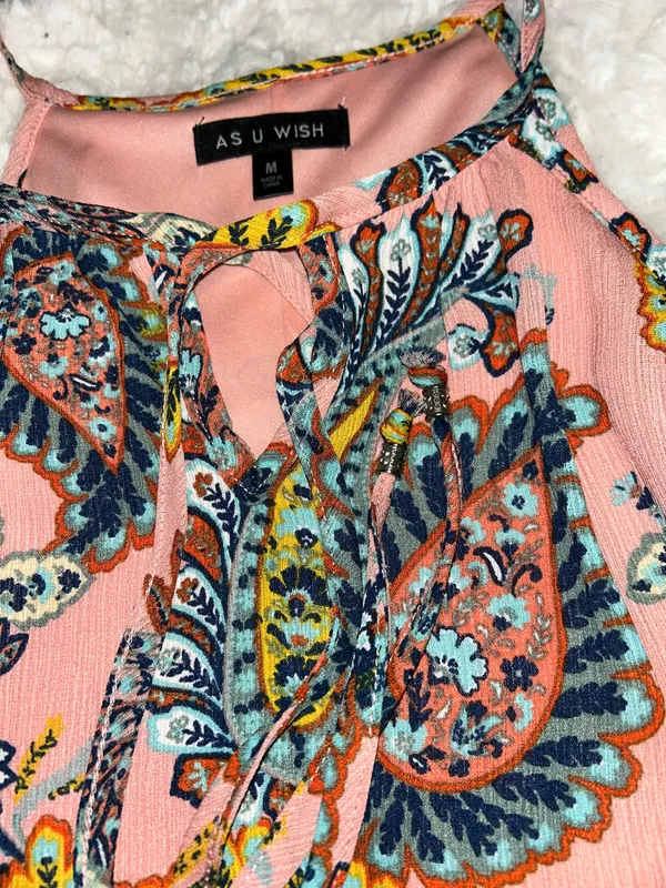 As You Wish Paisley Print Colorful Short Dress - Image 4