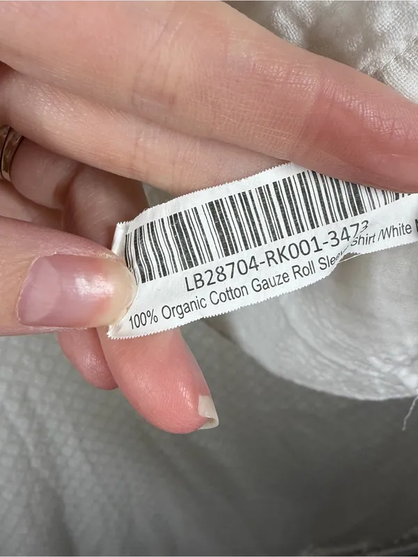 Quince White 100% Organic Cotton Gauze Roll Sleeve Top - Image 5