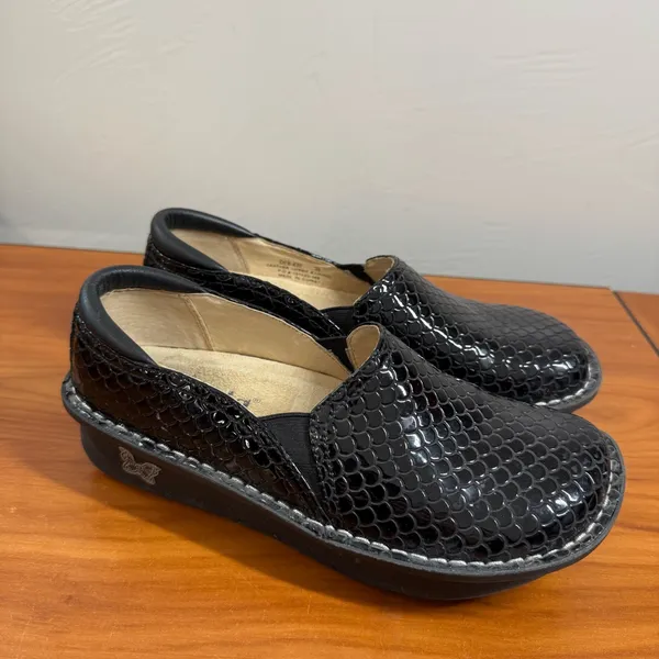Alegria Debra Clog Slip On Professional Comfort Shoe‎ Patent Leather Black 36 - Image 4