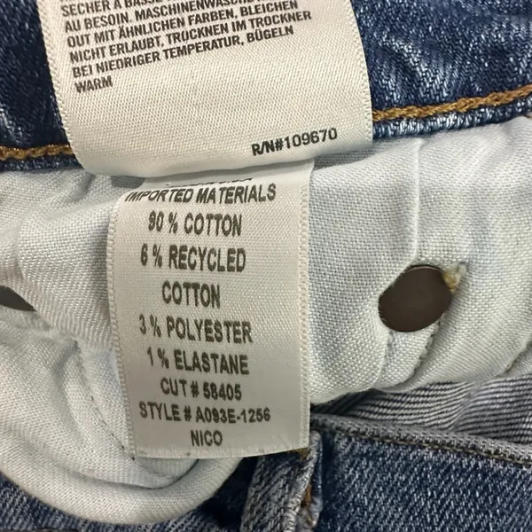 AGOLDE Nico High-Rise‎ Skinny Jeans Blue Bottom Distressed Denim Jeans Size 27 - Image 8