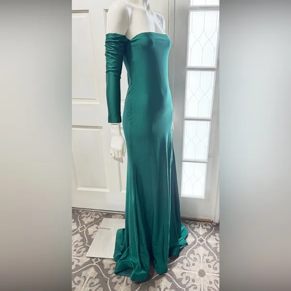 ATRIA COUTURE Long Forest Green Evening/Formal Dress Size Large P-35 - Image 10