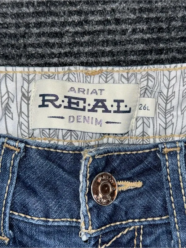 Ariat REAL Mid Rise Arrow Fit Jocelyn Boot Cut Jean 26 x 34 LONG 10036087 EUC - Image 7