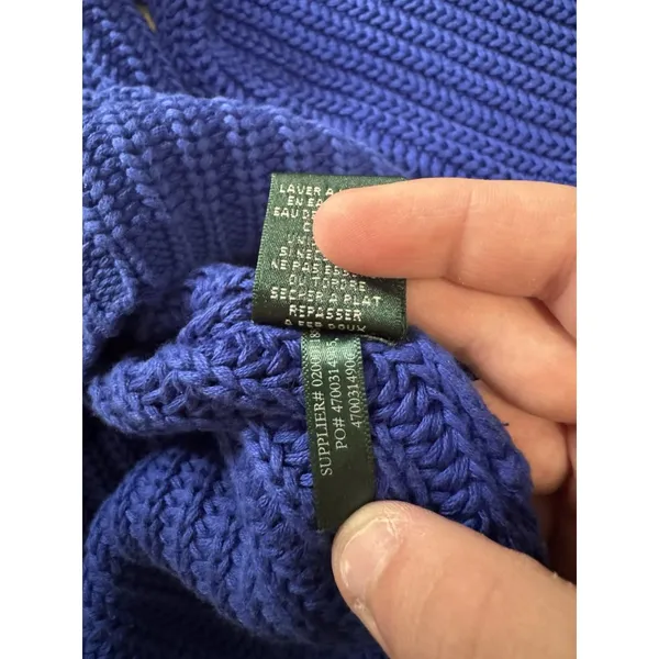 Lauren Ralph Lauren Women’s Large‎ Knit Cotton Crewneck Sweater Blue Office City - Image 11