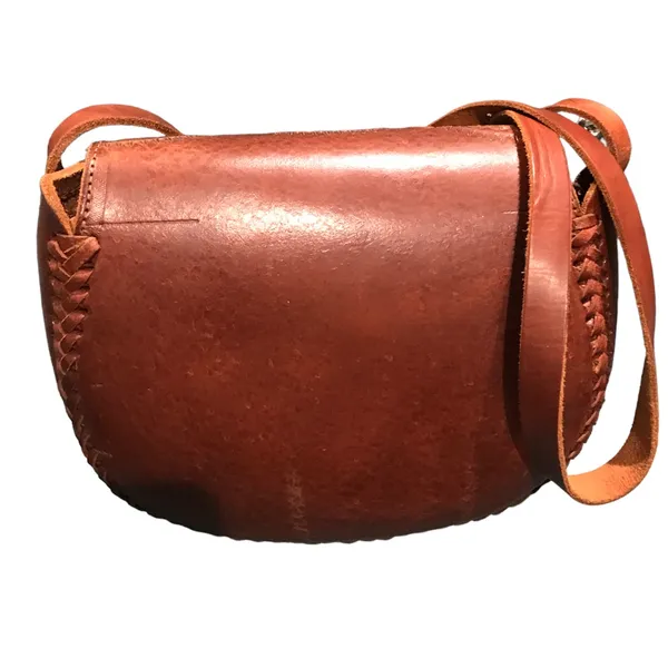 Genuine leather handmade brown crossbody bag/saddle bag - Image 3