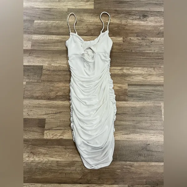 Lucy in the Sky Woman’s White Stretchy Going Out Bodycon Dress Size XS - Image 3