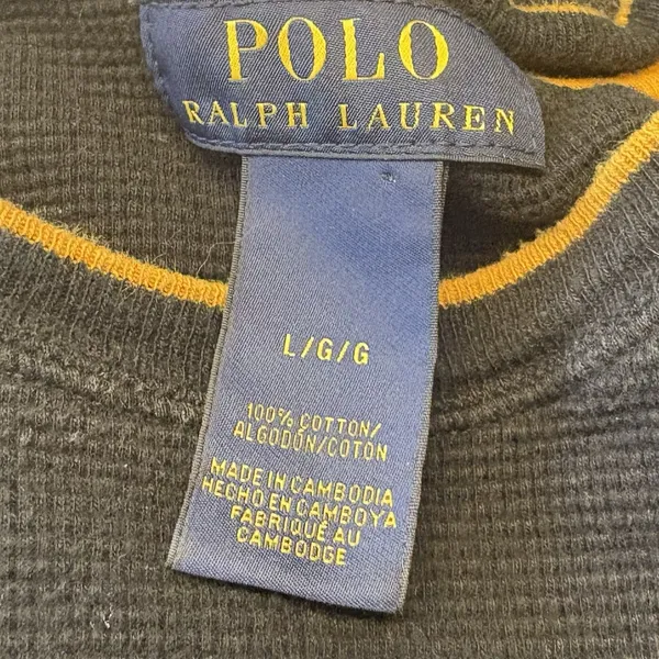 Polo Ralph Lauren Waffle Knit Thermal Crewneck Long‎ Sleeve Sweater Womens Large - Image 4