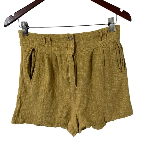 FREE PEOPLE Yellow Knit High Waisted Shorts - Image 5