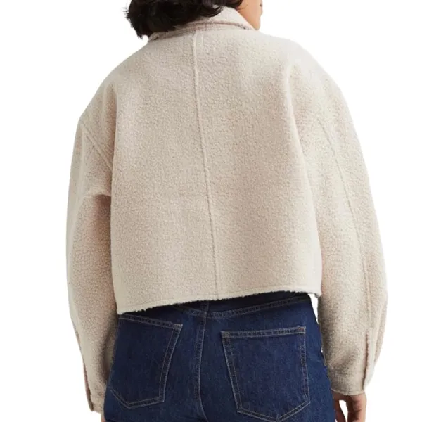 Divided  cropped teddy jacket - Image 6