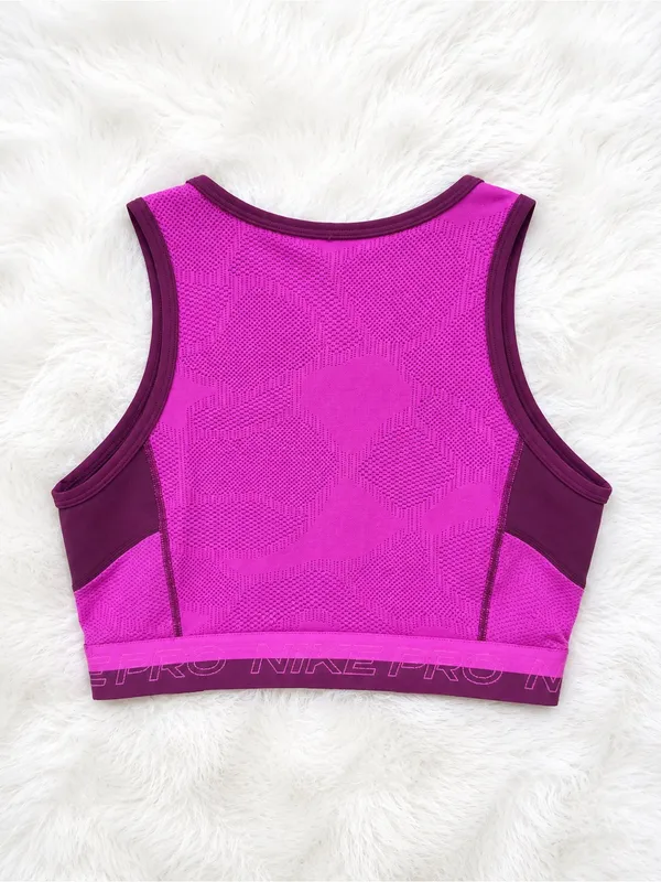 Nike Purple and Pink Pro Cropped Sports Tank| Size Small - Image 2