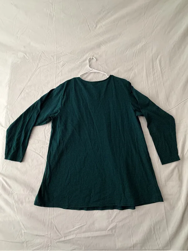 Honors Maternity Houndstooth Size M Green 3/4 Sleeve Top(A659) - Image 9