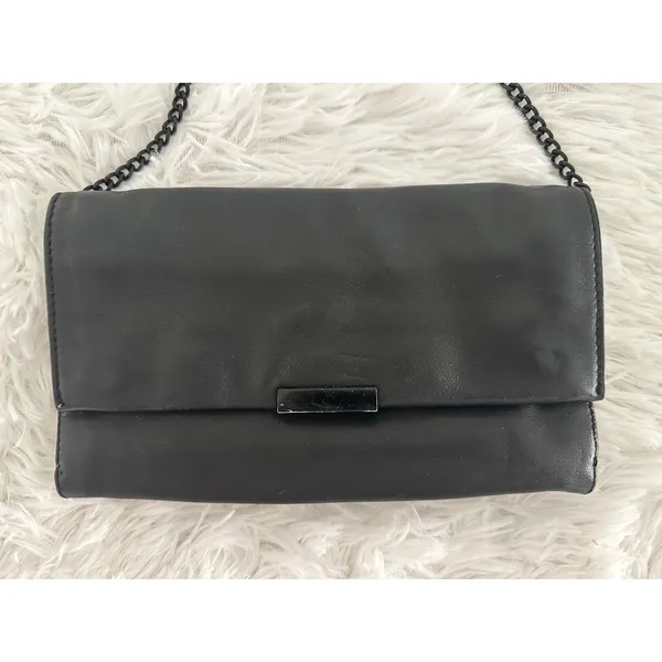 Loeffler Randall Tab‎ Black Leather Clutch Bag - Image 2