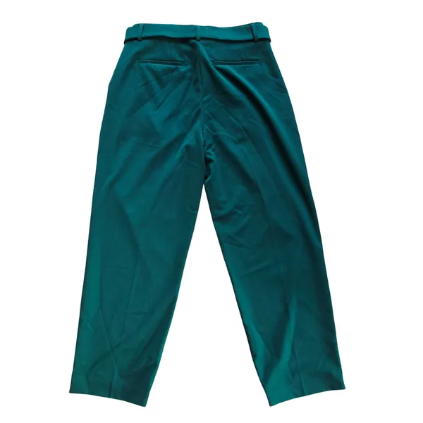 J.‎ Crew Womens Forest Green Pleated Belted Tapered Trousers Pants CB419 Size 8P - Image 4