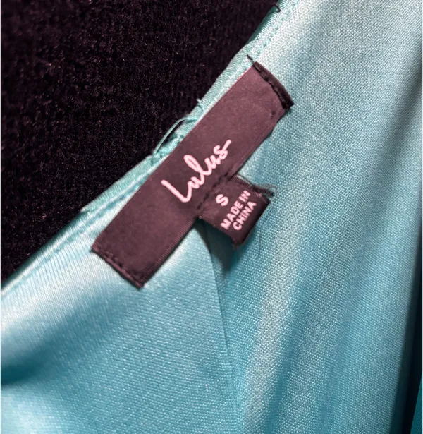 Lulu’s Chasing Desire Teal Green Satin Jacquard One-Shoulder Maxi Dress - Image 4