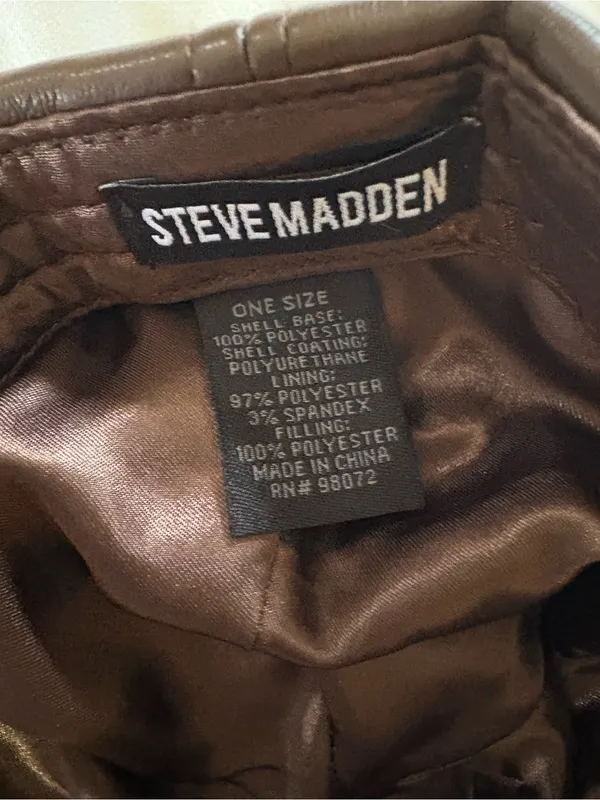 Steve Madden Brown Leather Baseball Cap - Image 5