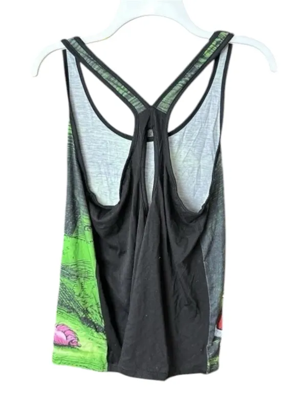 Disney Queen of Hearts Tank Top Size M Green Black - Image 4