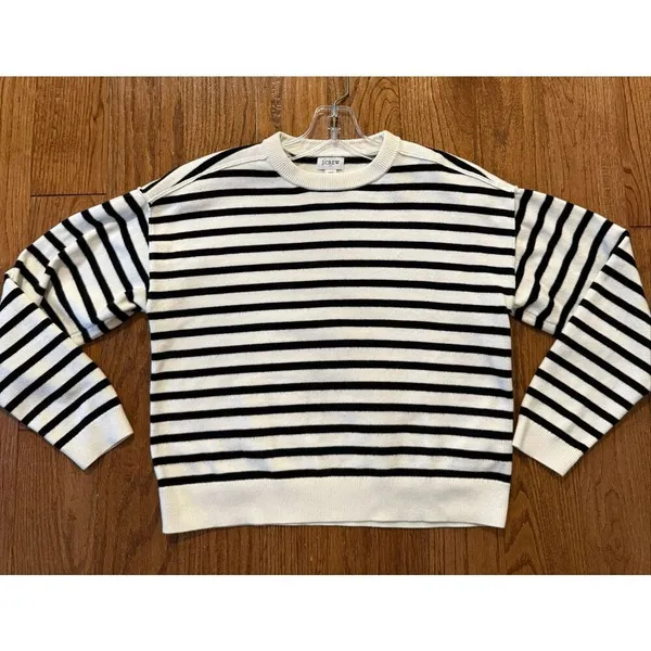J.Crew striped crewneck exposed seam sweater xs - Image 7