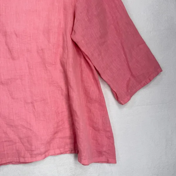 Bryn Walker XXS Etta Shirt Top Oversized Pink LINEN Cowl Neck Elbow Sleeve NEW - Image 4