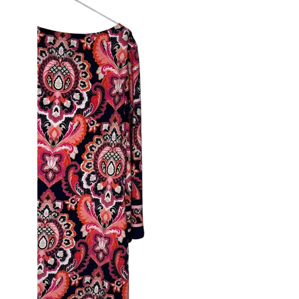 JH Womens Dress Shift Midi Long Sleeve Paisley Lined‎ Stretch Crew Neck Medium - Image 9