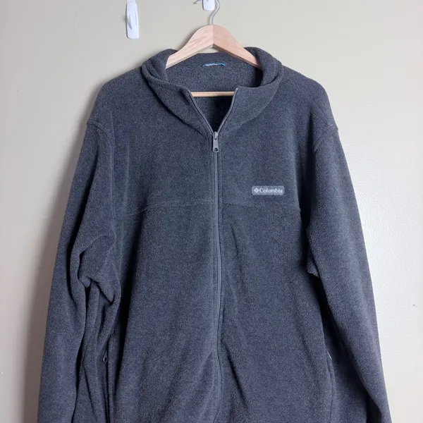 Columbia Fleece Jacket XXL Gray Full Zip Activewear Outdoor Layering Hiking Fall - Image 2