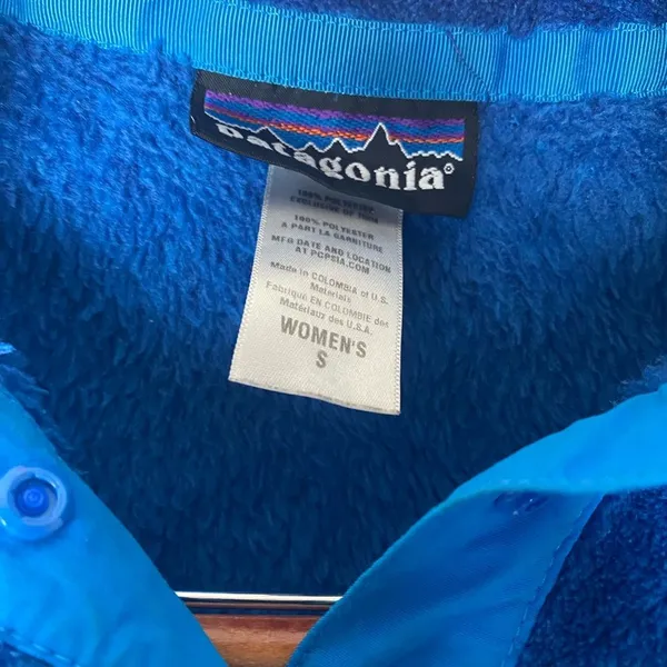 Patagonia Women’s Cozy Royal Blue Fleece Retool Snap T Pullover Gorpcore S - Image 4