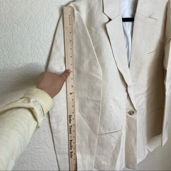 Anthropologie Rachael Wang Oversized oatmeal blazer neutral NWOT size Large‎ - Image 8