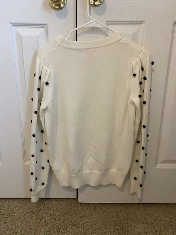 Polka Dot Sweater Pink Lily Cream Textured - Image 3