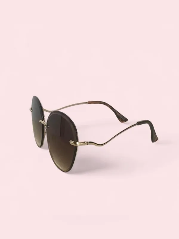 Round Gradient Brown Women’s Sunglasses - Image 4