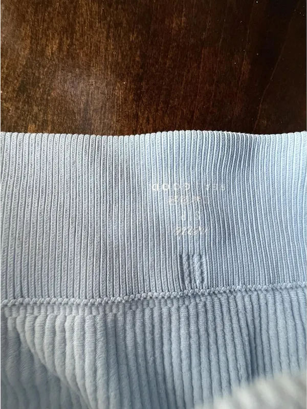 Aerie Ribbed Seamless Bralette Sports Bra Light Blue Gray Soft Stretch - Image 8