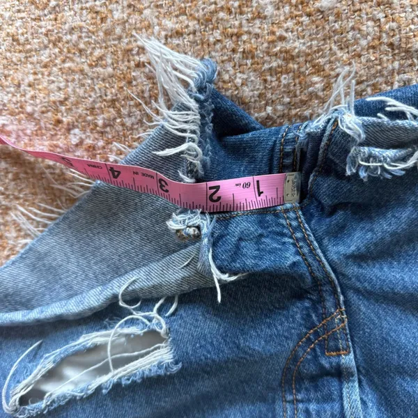 Levis 501 Original High Rise Cutoff‎ Denim Shorts Distressed Blue 26 Summer Jean - Image 7