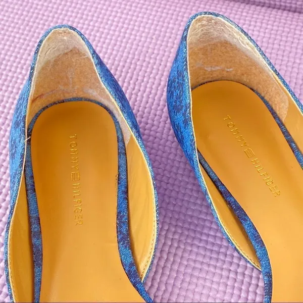 Tommy Hilfiger Naria 3 Floral Denim D'Orsay Ballet Flats Blue 6‎ - Image 9