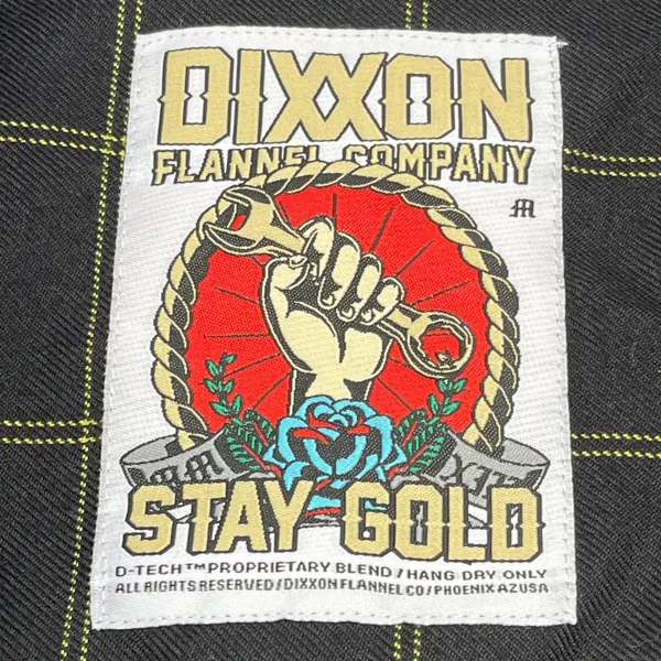 Dixxon Women Flannel Stay Gold Shirt Size M Plaid D Tech Snap Biker Moto‎ Goth - Image 6
